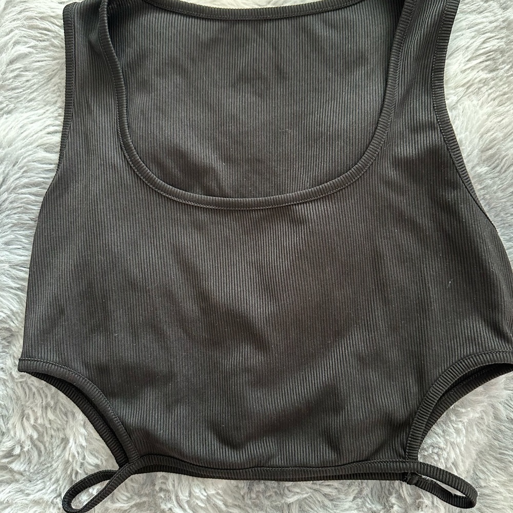 Ribbed Black Tank Top